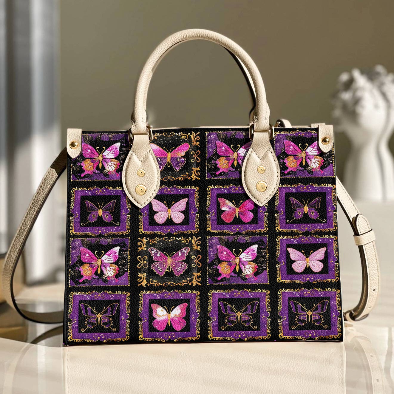 Leather Bag Gorgeous Butterfly Tapestry