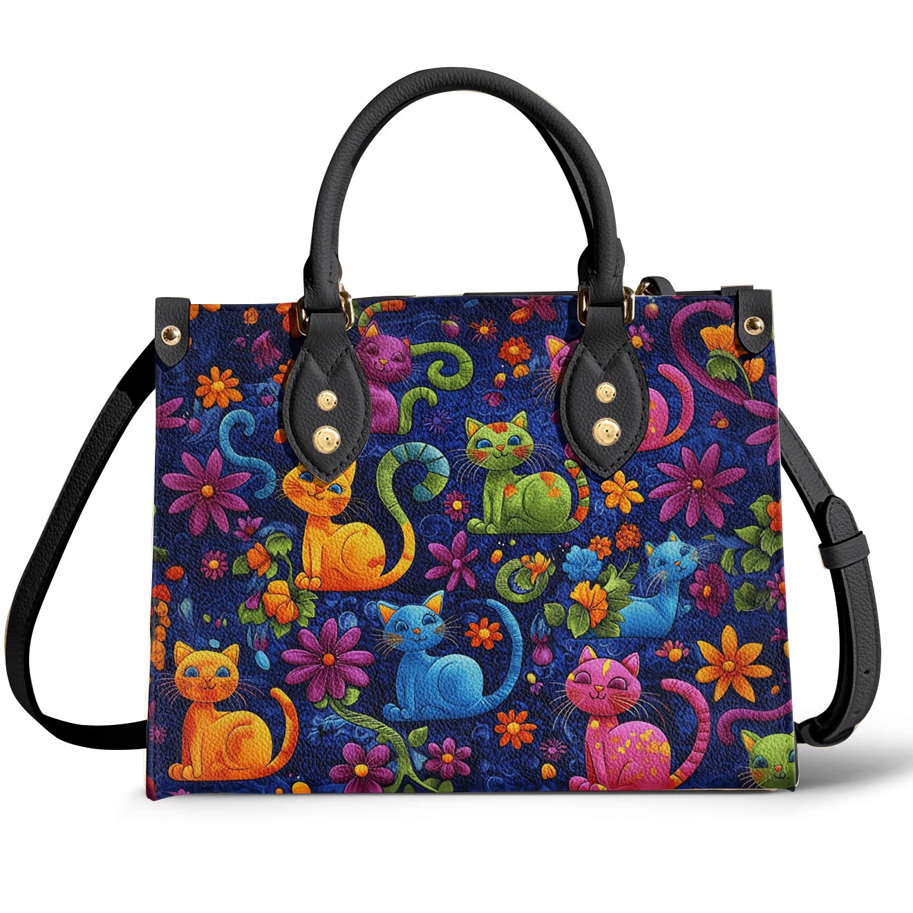 Cat Leather Bag Cute Cats Blossom