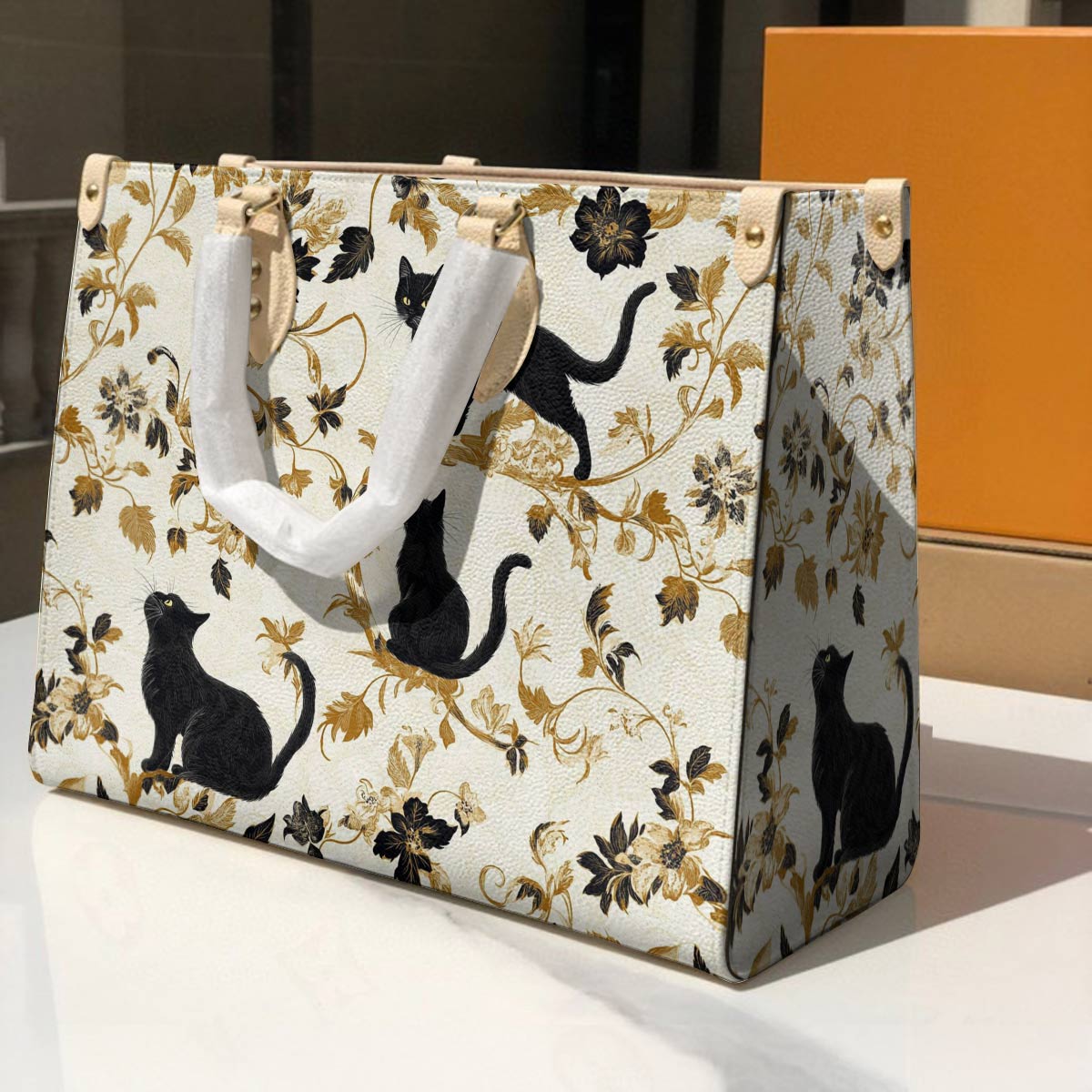 Leather Bag Midnight Black Cats