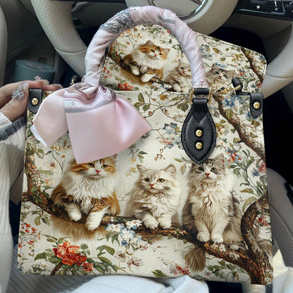 Cat Leather Bag Happy Cat Garden