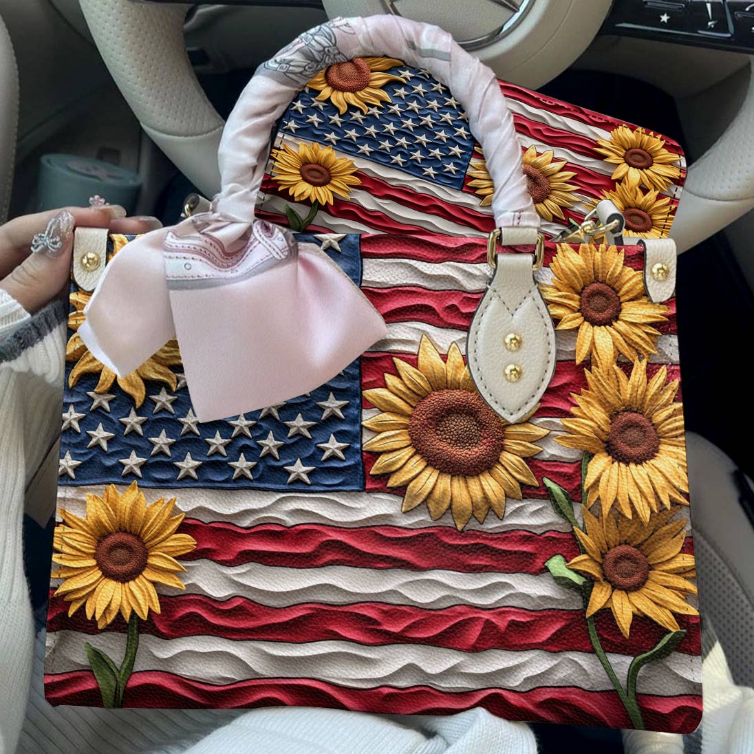 Leather Bag Sunflower Freedom