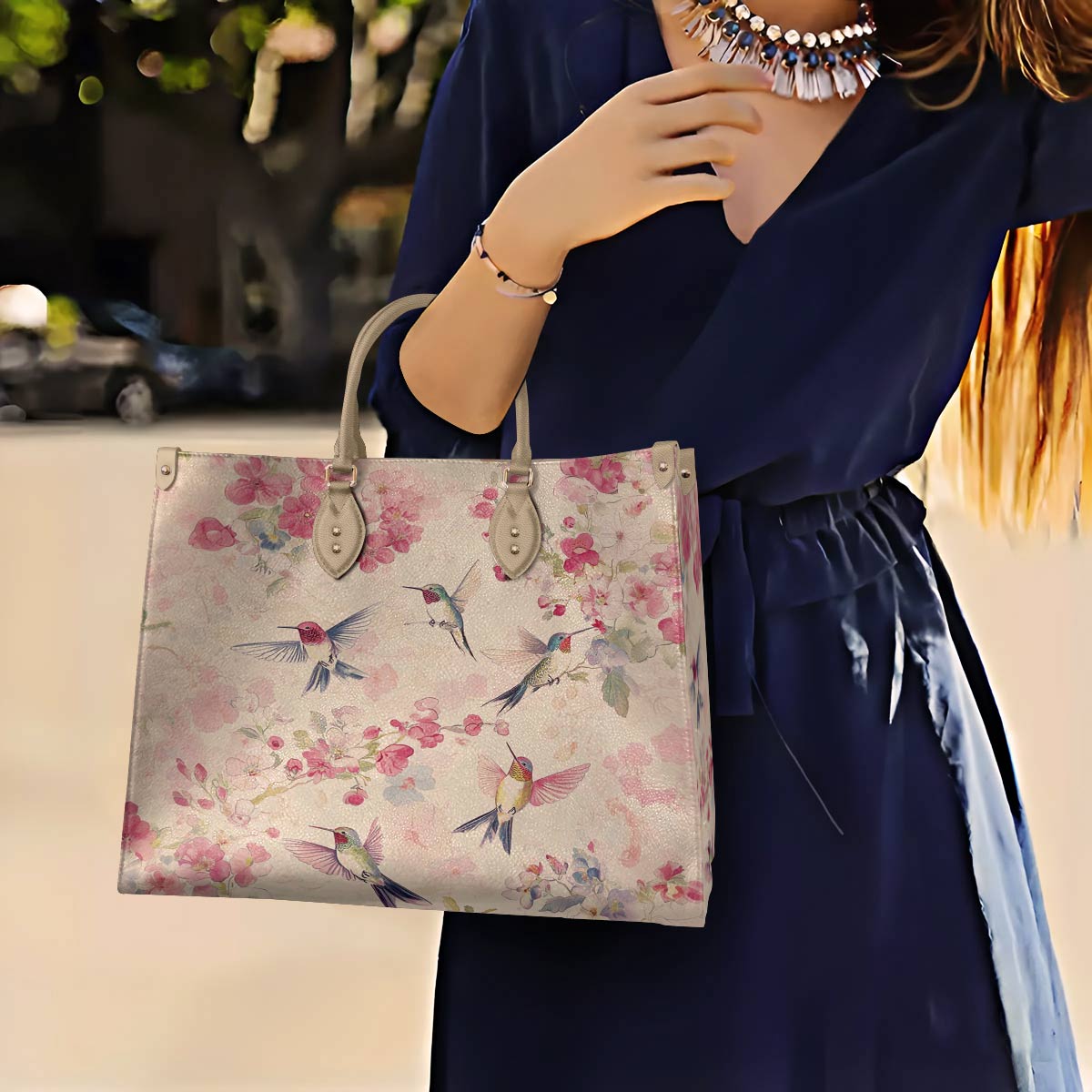 Hummingbird Leather Bag Flight of Spring