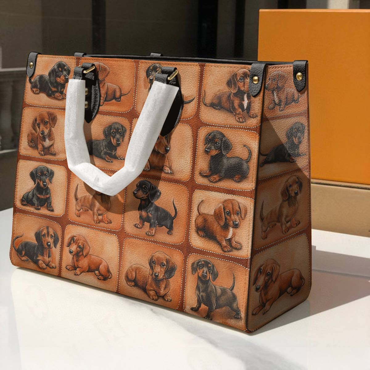 Leather Bag Vintage Dachshund Life