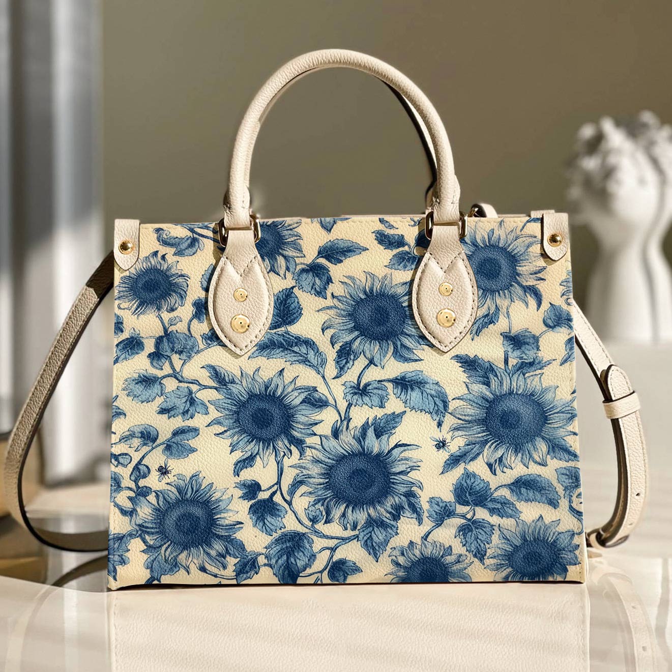 Sunflower Leather Bag Azure Grace