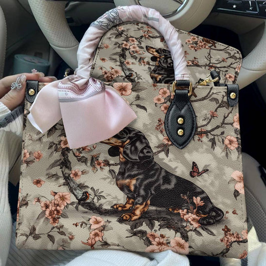Dachshund Leather Bag Royal Garden Romp