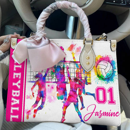 Lorva Personalized Leather Bag Just A Girl Who Loves Volleyball