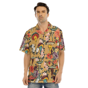 Mushroom Button Shirt, Mushroom Shirt, Mushroom Tropical Shirt,Mushroom The Happy Wood Summer Holliday Gift Funny Vintage Hawaii Shirt