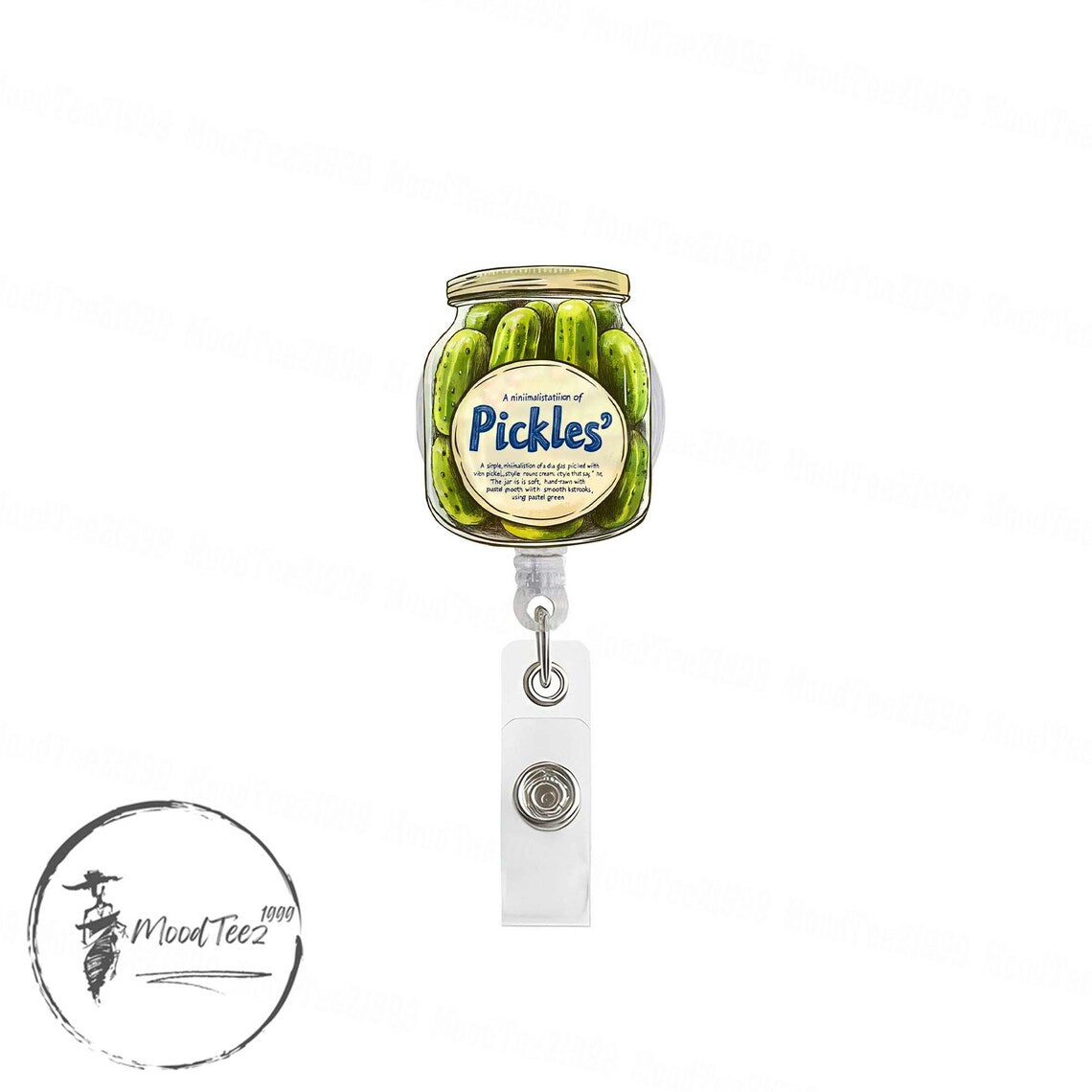 Pickles Jar Badge Reel, Funny Retractable ID Holder, Unique Nurse Badge Reel, Medical Badge Holder, Badge Holder