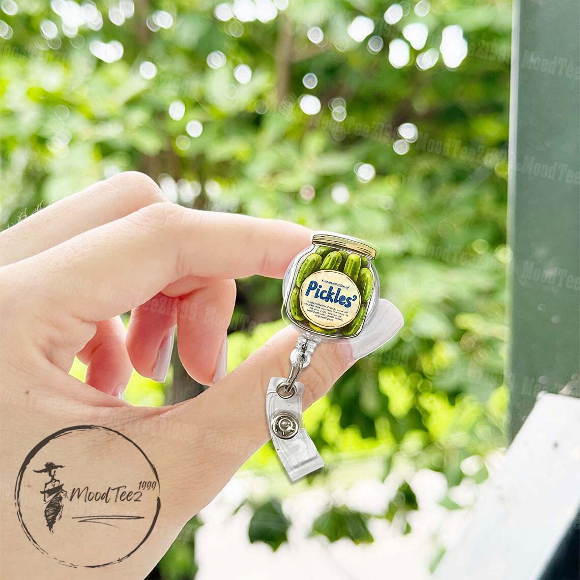 Pickles Jar Badge Reel, Funny Retractable ID Holder, Unique Nurse Badge Reel, Medical Badge Holder, Badge Holder