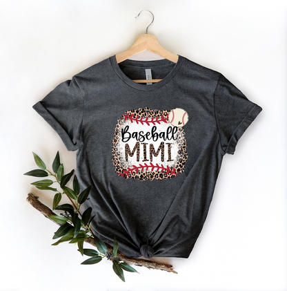 Leopard Baseball Mimi shirt, Baseball Grandma Sweatshirt,Leopard Baseball Grandma Hoodie,Grandma Birthday Gift,Grandma Shirt
