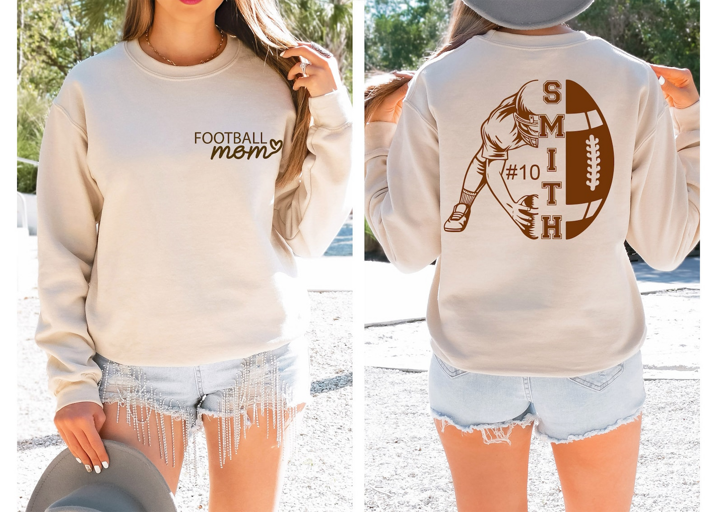 Customized Football Mom Sweatshirt - Your Name Football Shirt - Football Shirt - Game Day Shirt - Football Season Shirt - Football Mom Shirt