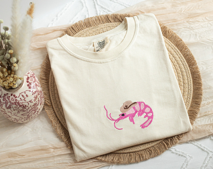 Embroidered Shrimp Sheriff Tshirt, Embroidered Shrimp Tshirt for Women, Embroidered, Funny Tshirt