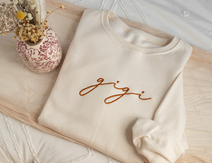 Embroidered Gigi Sweatshirt, Personalized Gifts For Gigi, Gigi Gift