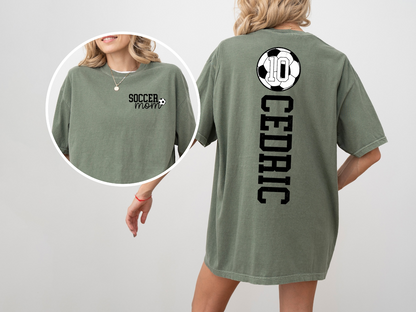 Soccer Mom Shirt With Kids Name & Jersey Number, Cute Soccer Season Mama Shirt, Gift For Soccer Lover Mom Shirt, Mothers Day Gift Soccer Mom