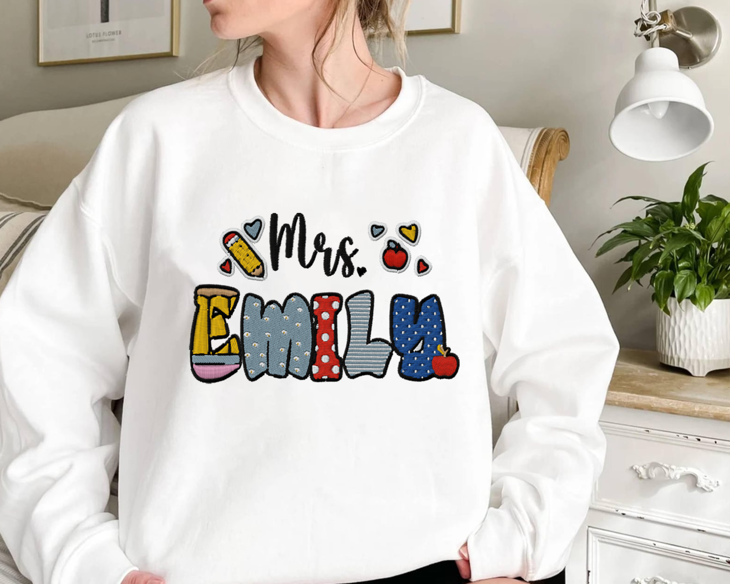 Custom Embroidered Teacher Shirt, Teacher Name Shirt, Teacher Gifts Personalized, Teacher Appreciation Gifts, Back to School Shirt, Gift for Teacher Day