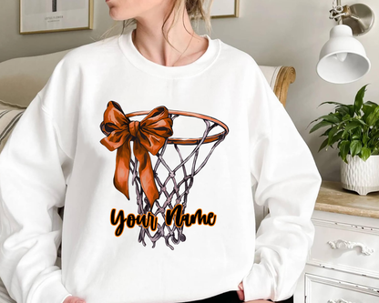 Coquette Basketball Sweatshirt, Basketball Mom Sweatshirt, Basketball Coquette Bow Sweatshirt, Sport Mom Gift,Basketball Lover Gift Game Day