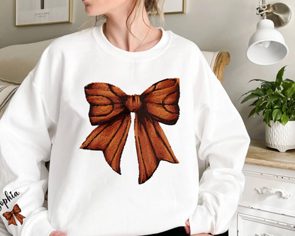 Embroidered Basketball Shirt, Embroidered Coquette Basketball Sweatshirt, Basketball Bow Shirt, Basketball Mom Shirt, Game Day Shirt, Fall Basketball Gift