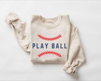 Baseball Sweatshirt, Play Ball Sweatshirt, Baseball Mama Sweater, Baseball Fan Shirt, Game Day Shirt, Baseball Game Shirt, Baseball Crewneck