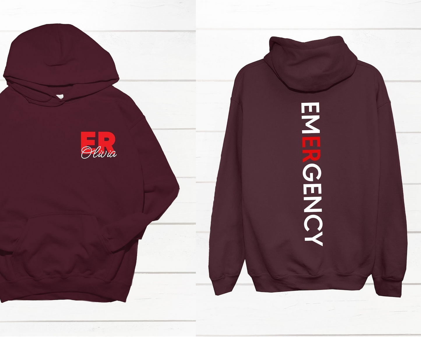 Custom Emergency Department Sweatshirt, Personalized ER Nurse Sweatshirt, Emergency Room Tech Gift