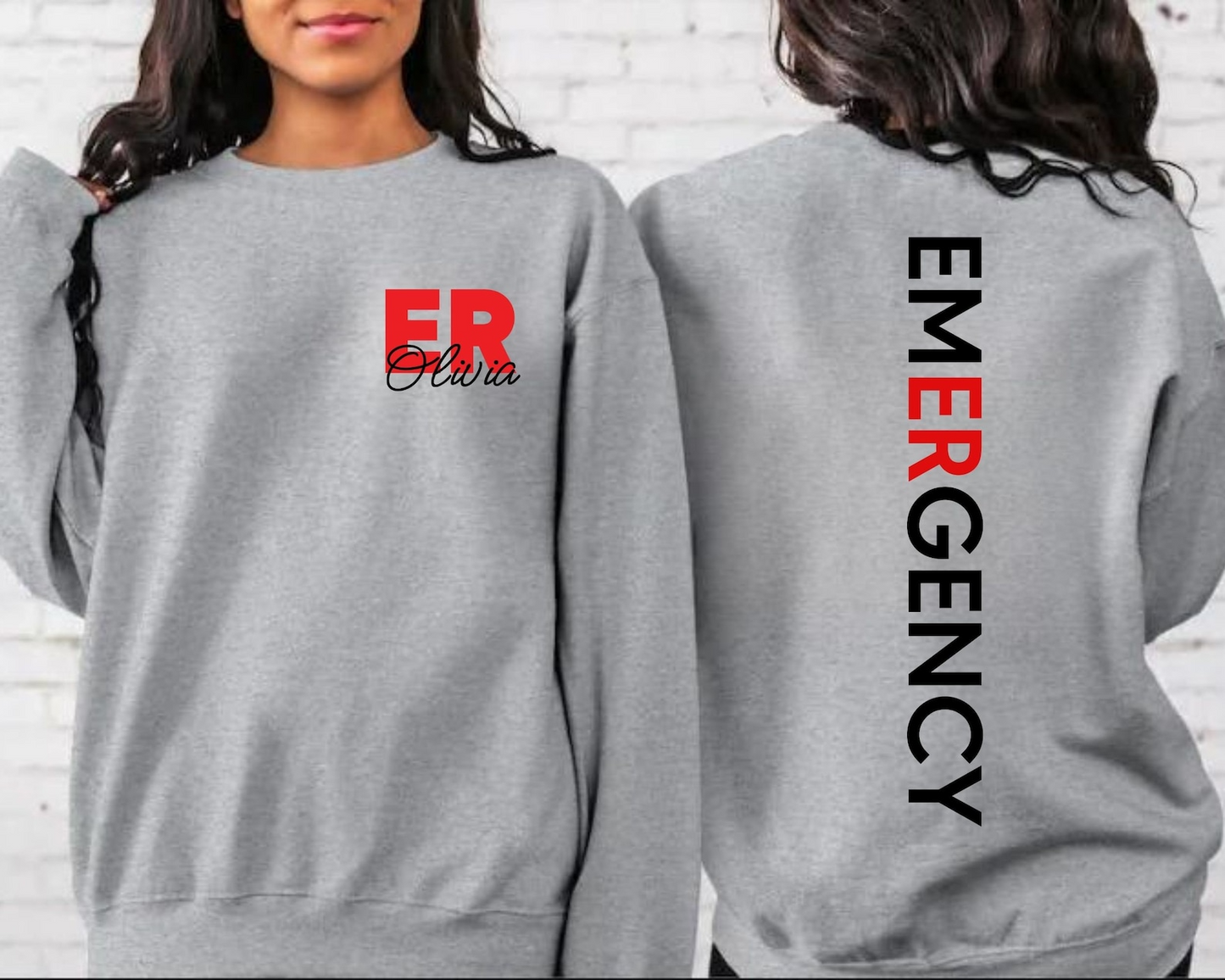 Custom Emergency Department Sweatshirt, Personalized ER Nurse Sweatshirt, Emergency Room Tech Gift