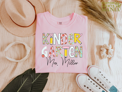 Personalized Kindergarten Teacher Shirt,Kindergarten Dream Team Teacher TShirt,Back to School Gift,Kindergarten Teacher Shirt