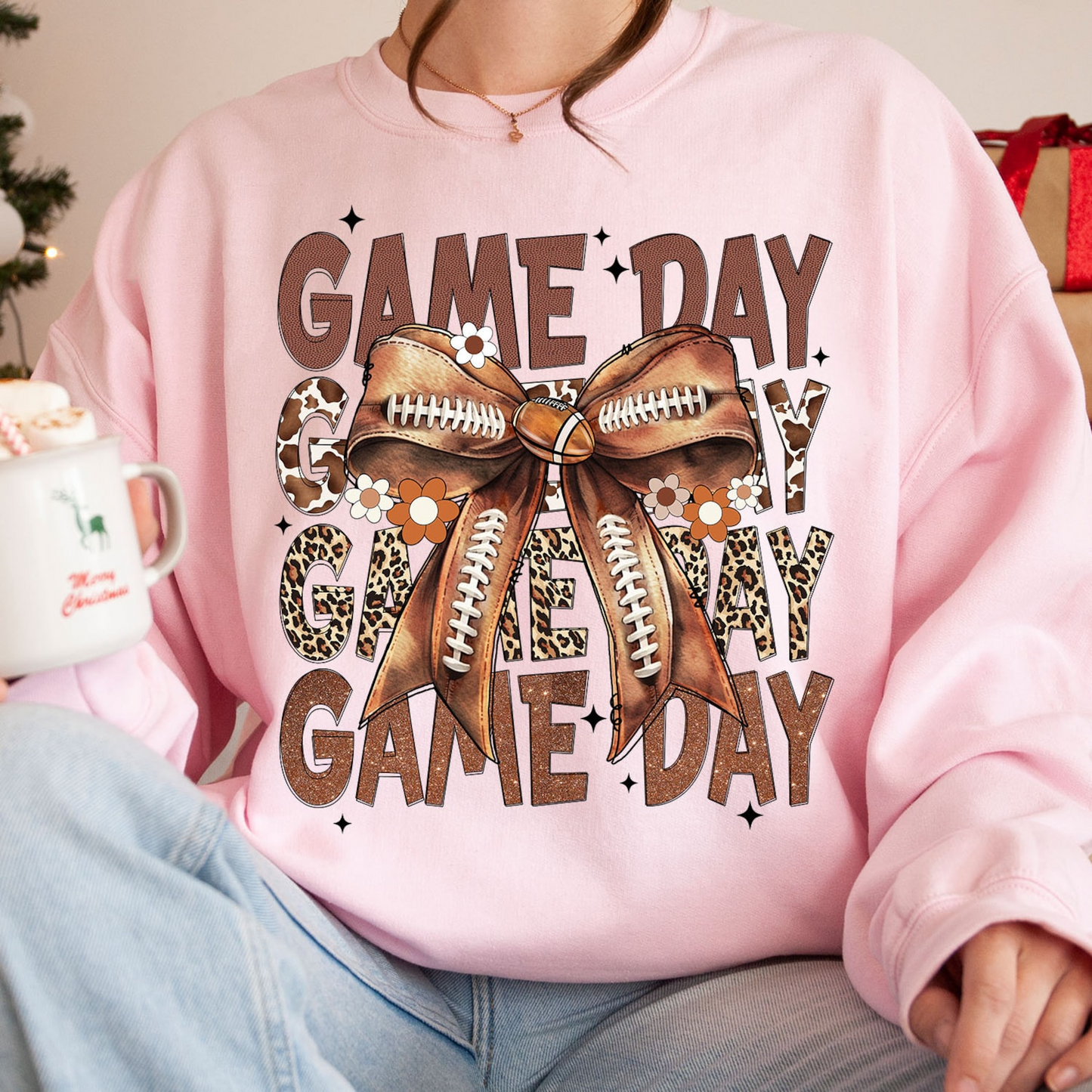 Coquette Football Sweatshirt, Football Bow shirt, Football mom shirt, Game Day shirt