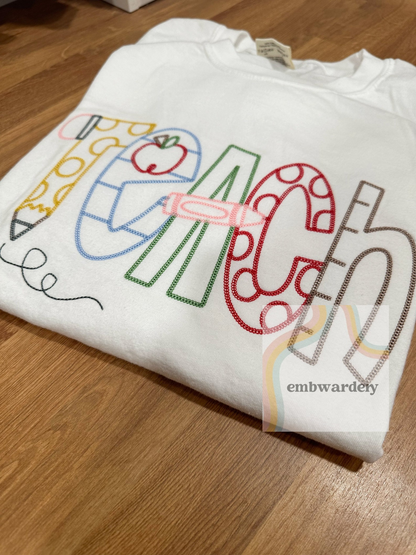 Embroidered Teach Tee