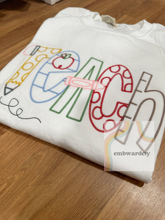 Embroidered Teach Tee