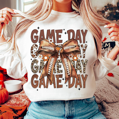 Coquette Football Sweatshirt, Football Bow shirt, Football mom shirt, Game Day shirt