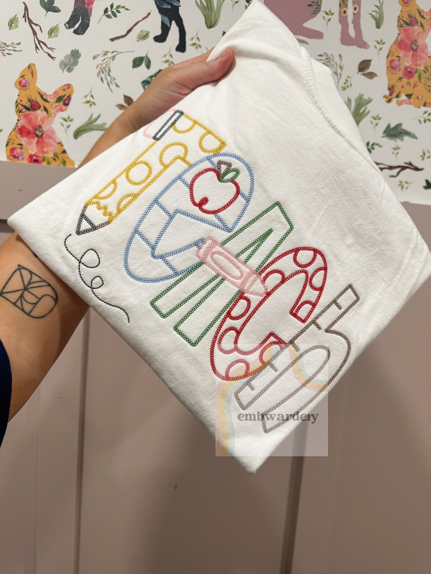 Embroidered Teach Tee