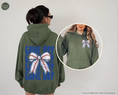 Coquette Baseball Sweatshirt, Baseball Bow Sweatshirt, Game Day Sweatshirt, Baseball Mom Sweatshirt, Baseball Hoodie Women, Baseball Gifts