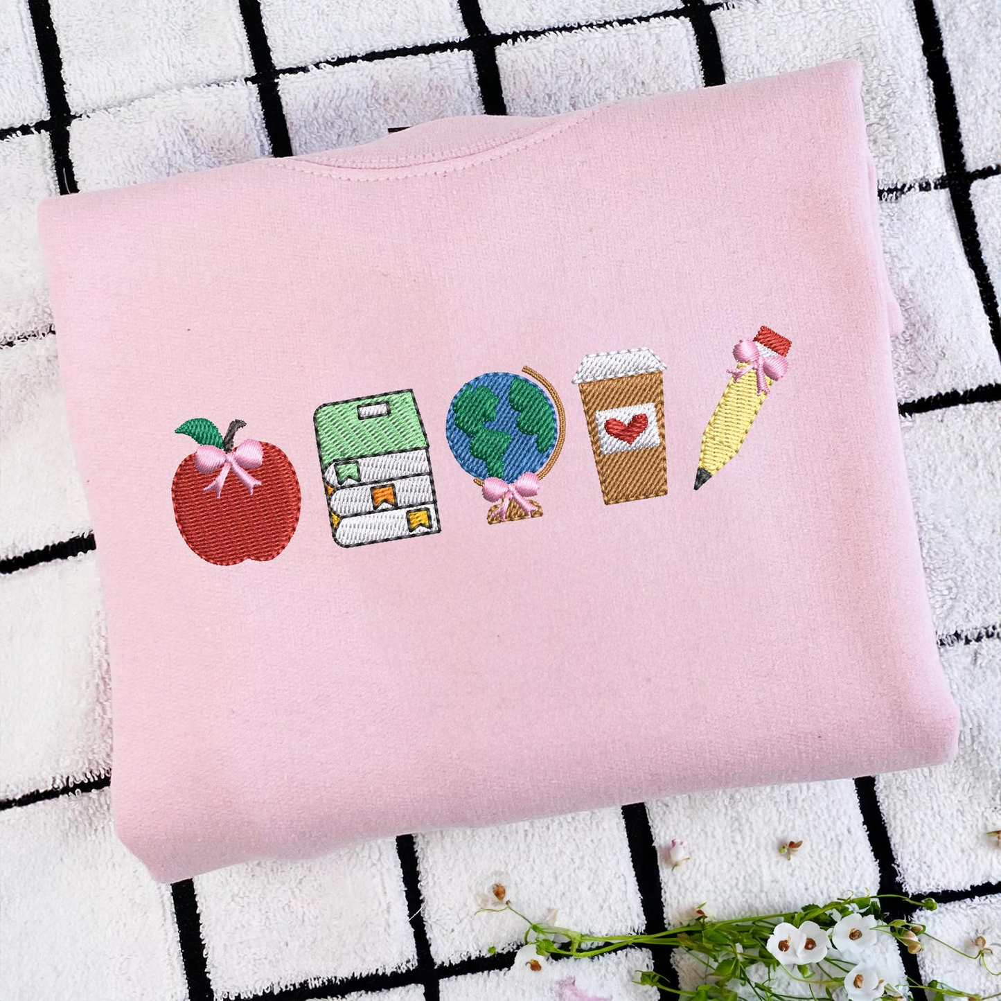 Custom Teacher Sweatshirt, Personalized Embroidered Teacher Crewneck, School Icons Teacher Life, Teachers Day Gift Ideas, Cool Teacher Gift