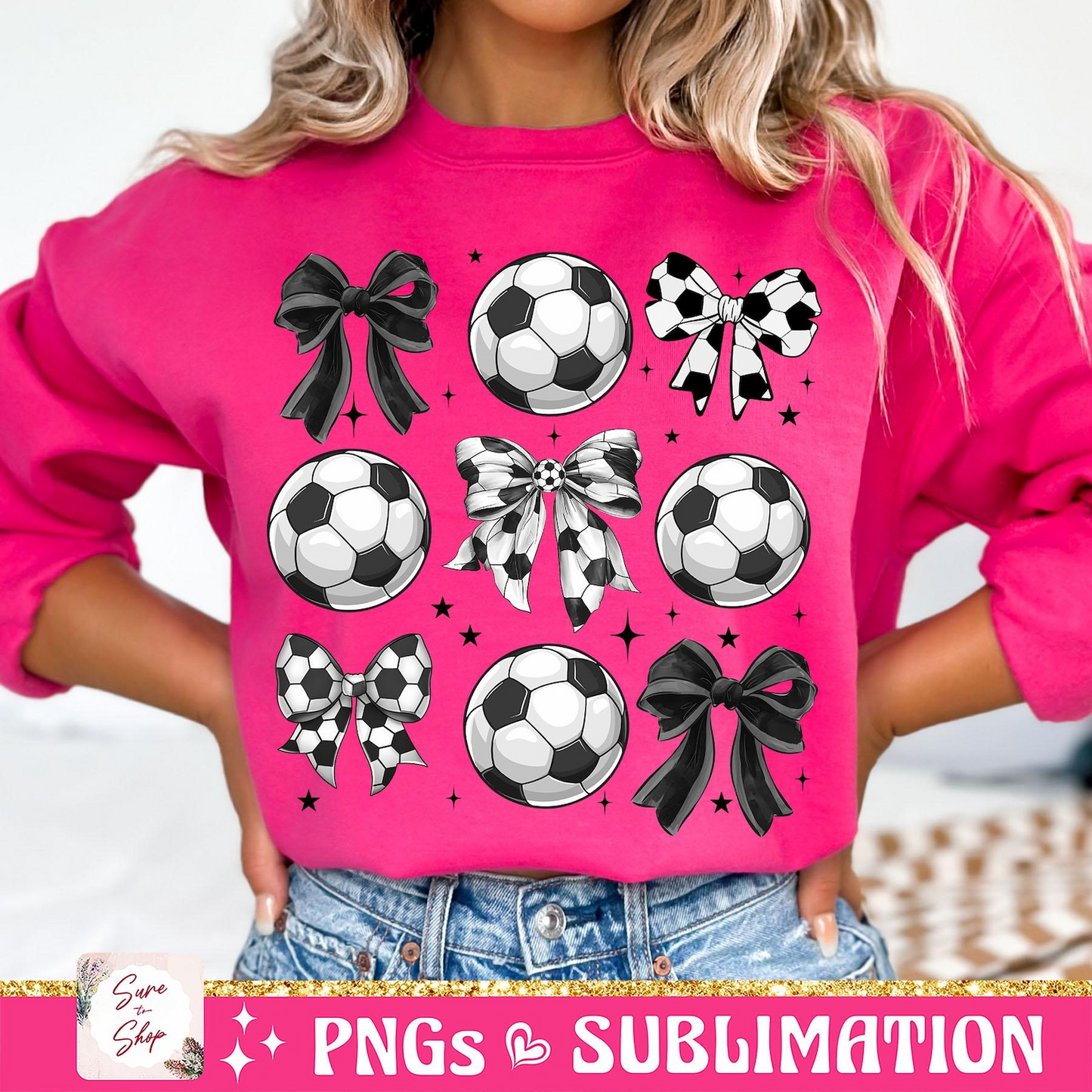 Soccer Bow Sweatshirt, Game Day, Coquette Soccer Shirt