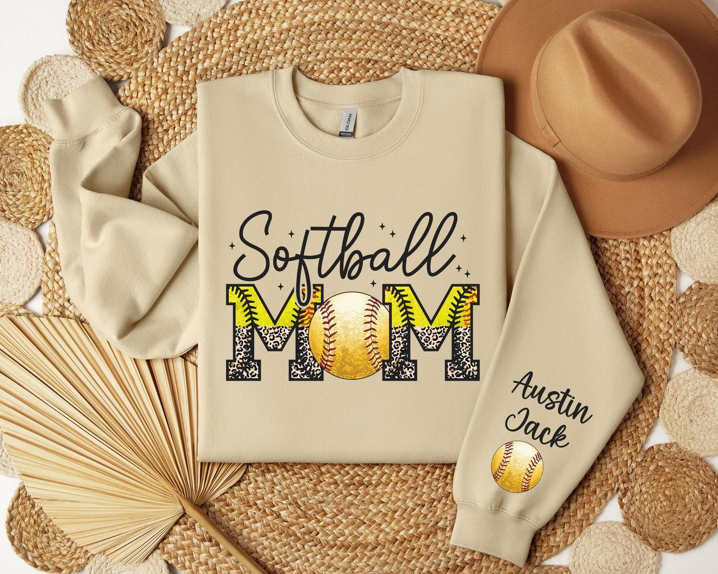 Custom Softball Mom Sweater, Game Day Sweatshirt, Softball Gift for Mom, Sports Mom Hoodie, Softball Season Hoodie