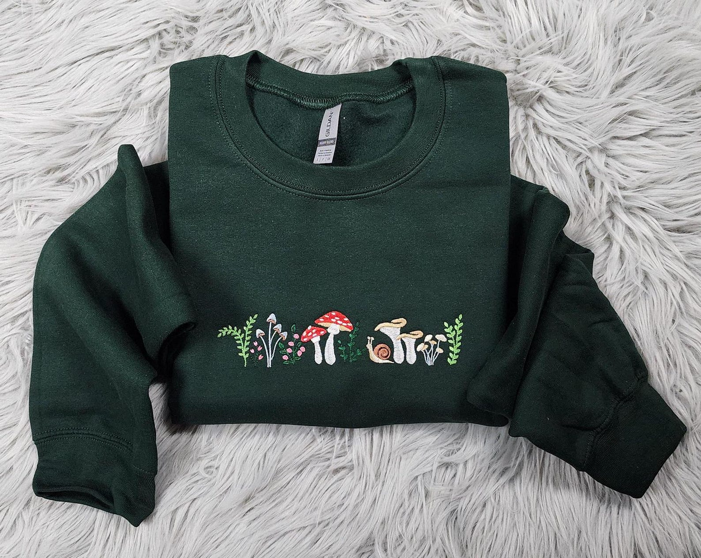 Enchanted Mushroom Forest Embroidered Crewneck - Magic Mushroom Forest - Wild Mushrooms Crewneck - T-Shirt - Sweatshirt - Hoodie