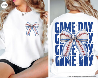 Coquette Baseball Sweatshirt, Baseball Bow Sweatshirt, Game Day Sweatshirt, Baseball Mom Sweatshirt, Baseball Hoodie Women, Baseball Gifts