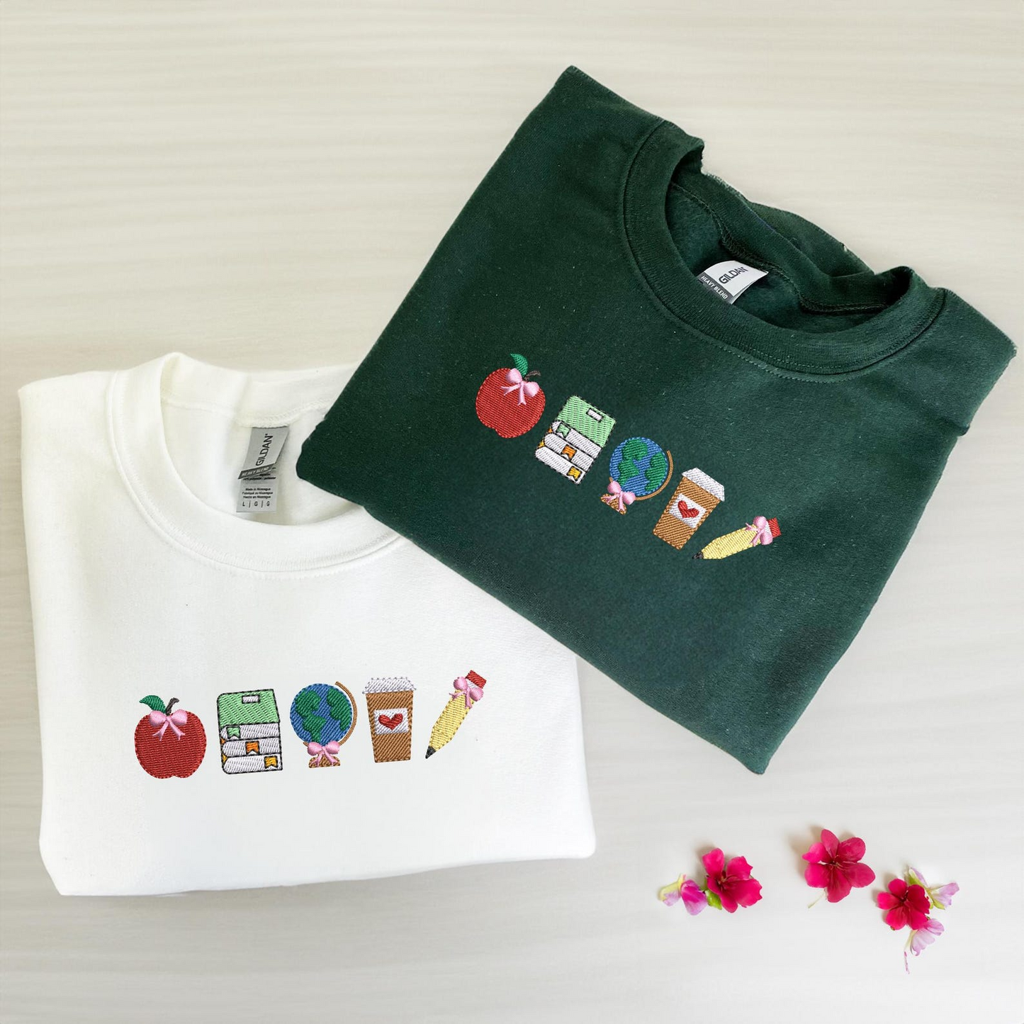 Custom Teacher Sweatshirt, Personalized Embroidered Teacher Crewneck, School Icons Teacher Life, Teachers Day Gift Ideas, Cool Teacher Gift