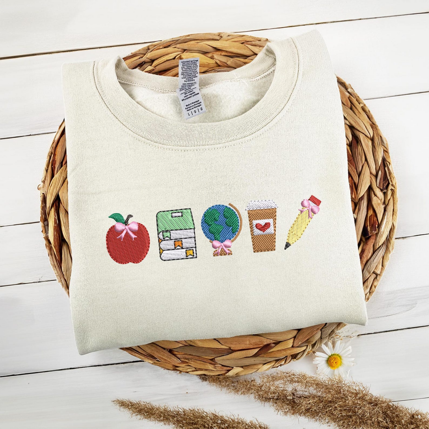 Custom Teacher Sweatshirt, Personalized Embroidered Teacher Crewneck, School Icons Teacher Life, Teachers Day Gift Ideas, Cool Teacher Gift