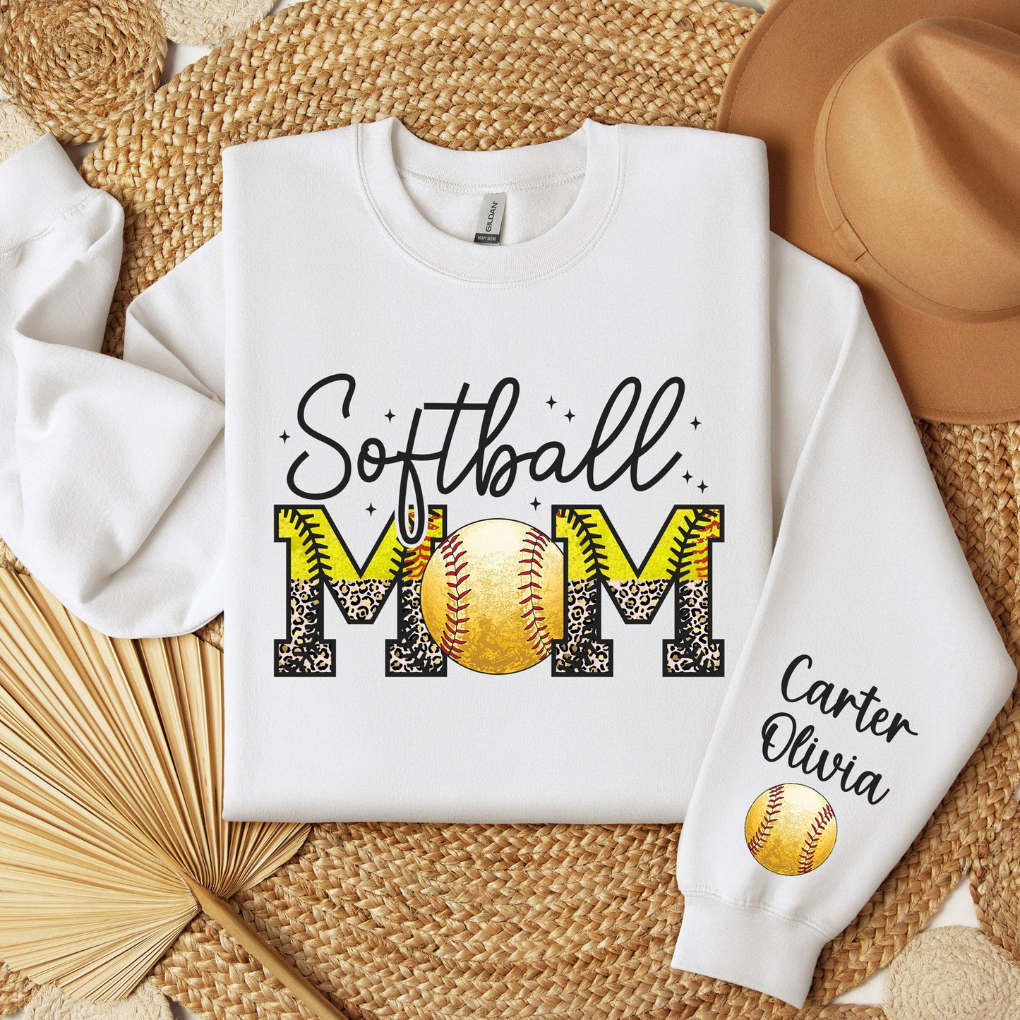 Custom Softball Mom Sweater, Game Day Sweatshirt, Softball Gift for Mom, Sports Mom Hoodie, Softball Season Hoodie