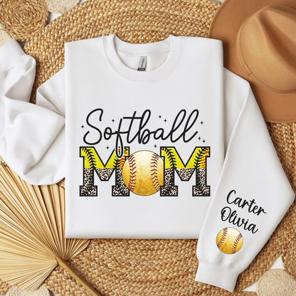 Custom Softball Mom Sweater, Game Day Sweatshirt, Softball Gift for Mom, Sports Mom Hoodie, Softball Season Hoodie