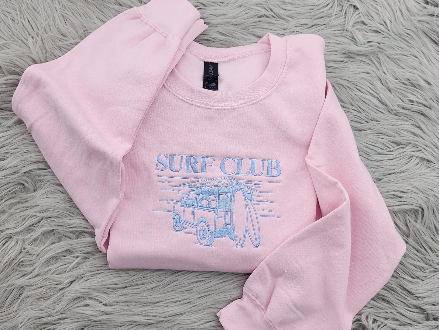 Surf Club Embroidered Crewneck - Surf Crewneck - Surf Culture Sweatshirt - Coastal Vibes - T-shirt - Hoodie