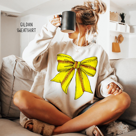 Softball Shirt, Coquette Softball Sweatshirt, Softball Bow Shirt, Softball Mom Shirt, Game Day Shirt, Fall Sports Gift