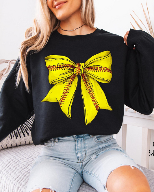 Softball Shirt, Coquette Softball Sweatshirt, Softball Bow Shirt, Softball Mom Shirt, Game Day Shirt, Fall Sports Gift