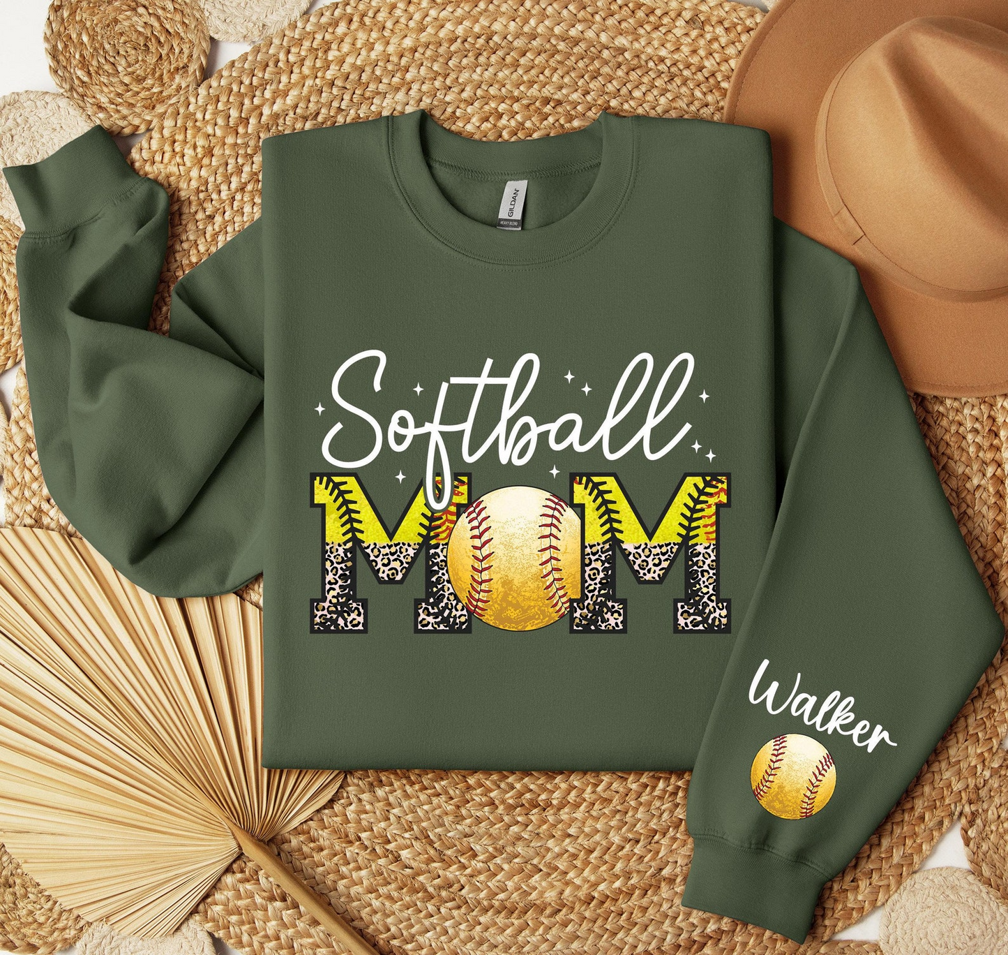Custom Softball Mom Sweater, Game Day Sweatshirt, Softball Gift for Mom, Sports Mom Hoodie, Softball Season Hoodie