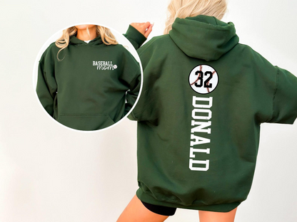 Baseball Mom Sweatshirt with Kid Name, Baseball Game Day Sweatshirt, Baseball Mama Shirt, Baseball Season Shirt for Mom, Mothers Day Gift