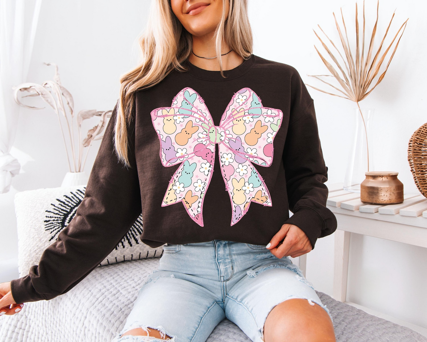 Easter Coquette Bow Shirt, Cute Coquette Sweatshirt, Happy Easter shirt