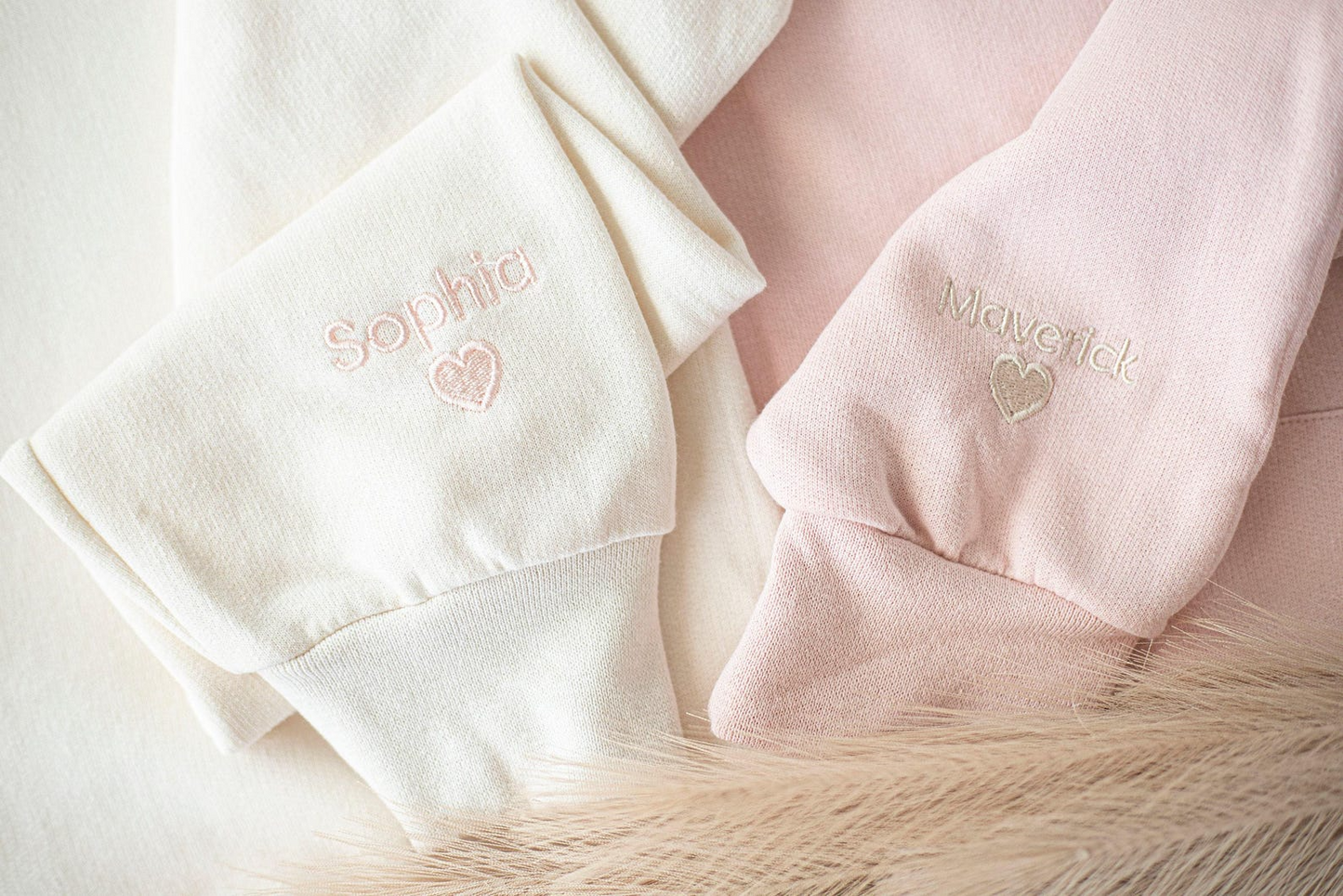 Custom Collar and Sleeve Embroidered Hoodie, Embroidered Mom mama Hoodie with Kids Names, Gift for Mother's Day