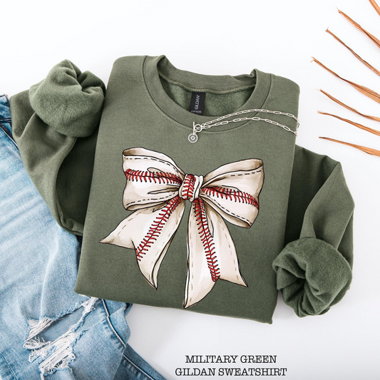 Coquette Baseball Sweatshirt, Baseball Mom Shirt, Game Day Shirt, Fall Baseball Season Tee, Baseball Bow Shirt