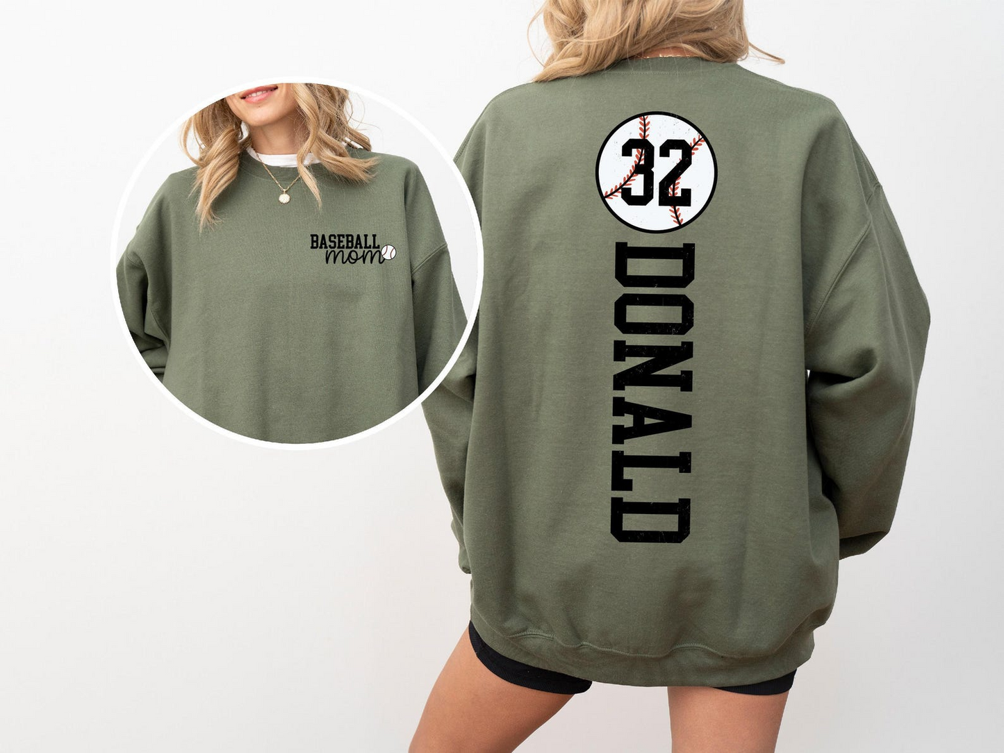 Baseball Mom Sweatshirt with Kid Name, Baseball Game Day Sweatshirt, Baseball Mama Shirt, Baseball Season Shirt for Mom, Mothers Day Gift