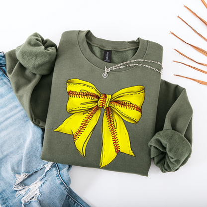 Softball Shirt, Coquette Softball Sweatshirt, Softball Bow Shirt, Softball Mom Shirt, Game Day Shirt, Fall Sports Gift